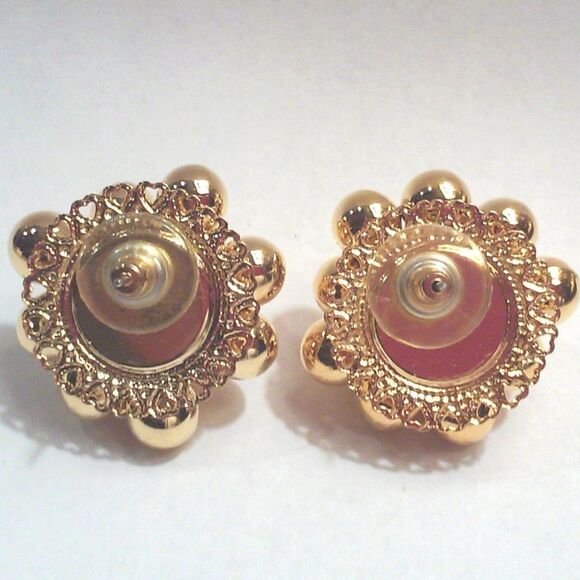 Vintage 80s Park Lane Gold Bubble Earrings Italy